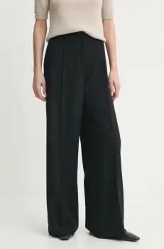 Herskind pantaloni Kimberly femei, culoarea negru, lat, high waist, 5408177 imagine