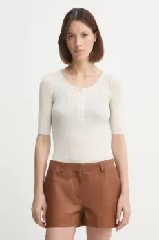 Herskind pulover de lana Agnes femei, culoarea bej, light, 5433825 imagine