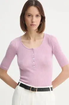 Herskind pulover de lana Agnes femei, culoarea violet, light, 5433825 imagine