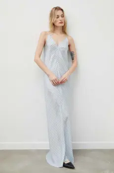 Herskind rochie de matase Mindy maxi, drept, 5173980 imagine