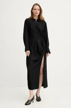 Herskind rochie Holmes culoarea negru, maxi, evazati, 5587201 imagine