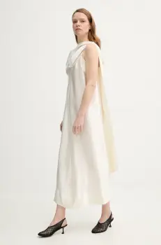 Herskind rochie Leroy culoarea bej, maxi, drept, 5547196 imagine