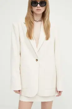 Herskind sacou Leo culoarea bej, un singur rand de nasturi, neted, 5108994 imagine