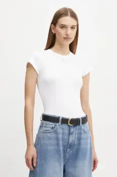 Herskind tricou din bumbac Ludo femei, culoarea alb, 5435178 imagine