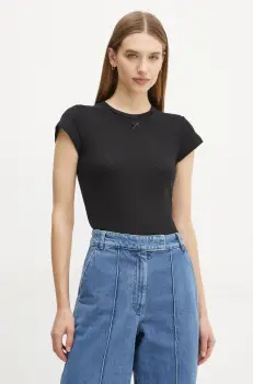 Herskind tricou din bumbac Ludo femei, culoarea negru, 5435178 imagine