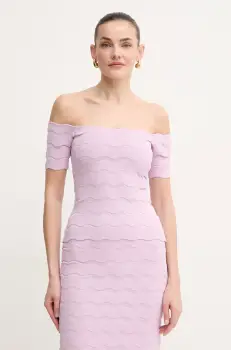 Herve Leger bluza Lainey femei, culoarea violet, uni, SCJ1513588 imagine