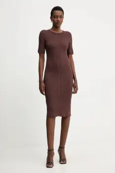 Herve Leger rochie Alina culoarea maro, mini, mulata, DCR8524107 imagine