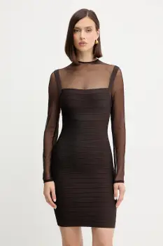 Herve Leger rochie Amy culoarea maro, mini, mulata, HLT8539685 imagine