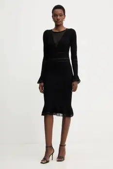 Herve Leger rochie Connie culoarea negru, mini, mulata, DSR8524099 imagine