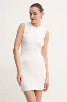 Herve Leger rochie Eliana culoarea bej, mini, mulata, MSB8512051 imagine