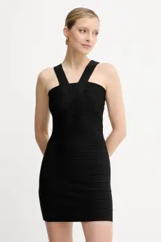 Herve Leger rochie Elise culoarea negru, mini, mulata, HLT8524464 imagine