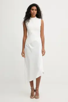 Herve Leger rochie Esme culoarea bej, midi, evazati, DWS8549892 imagine