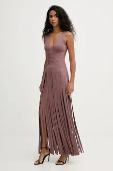 Herve Leger rochie Harlow culoarea maro, maxi, mulata, FRI8549951 imagine