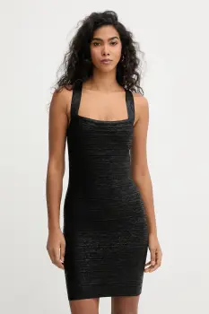 Herve Leger rochie Imani culoarea negru, mini, mulata, HFL8549933 imagine