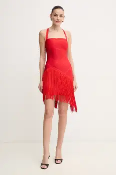 Herve Leger rochie Josephine culoarea rosu, mini, mulata, FRI8513807 imagine