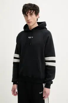 Hollister Co. bluza barbati, culoarea negru, cu gluga, cu imprimeu, KI322-5006 imagine