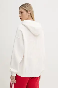 Hollister Co. bluza culoarea alb, cu gluga, cu imprimeu, KI352-5139 imagine