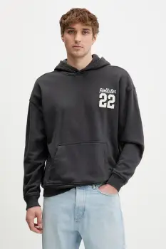 Hollister Co. bluza culoarea gri, cu gluga, cu imprimeu, KI322-5388-901 imagine