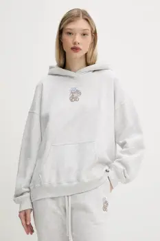 Hollister Co. bluza culoarea gri, cu gluga, cu imprimeu, KI352-5139 imagine