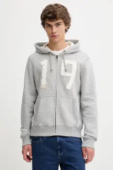 Hollister Co. bluza culoarea gri, cu gluga, melanj, KI322-5271 imagine