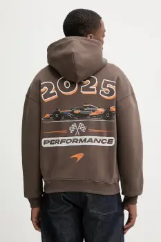 Hollister Co. bluza culoarea maro, cu gluga, cu imprimeu, KI322-5403-420 imagine