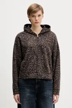 Hollister Co. bluza culoarea maro, cu gluga, cu model, KI352-5223-908 imagine