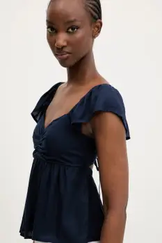 Hollister Co. bluza femei, culoarea bleumarin, uni, KI340-5050 imagine