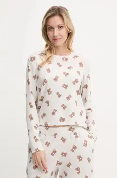 Hollister Co. longsleeve de pijama culoarea gri, KI346-4060 imagine