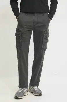 Hollister Co. pantaloni barbati, culoarea gri, cu fason cargo, KI330-4159 imagine