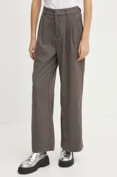 Hollister Co. pantaloni femei, culoarea maro, lat, high waist, KI356-4145 imagine