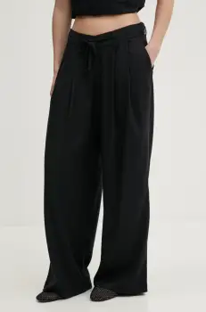 Hollister Co. pantaloni femei, culoarea negru, drept, high waist, KI356-5047 imagine