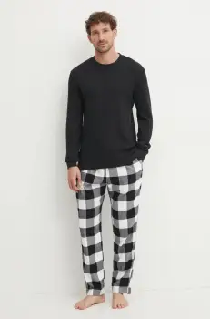 Hollister Co. pijama barbati, culoarea negru, modelator, KI313-4022 imagine