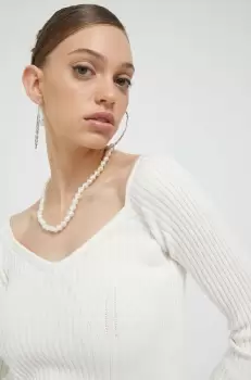 Hollister Co. pulover culoarea bej imagine