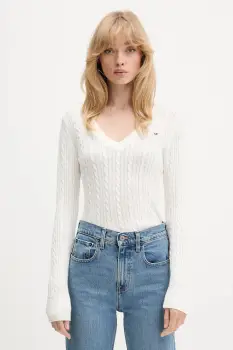 Hollister Co. pulover culoarea bej, light, KI350-5132 imagine