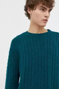 Hollister Co. pulover femei, culoarea verde imagine