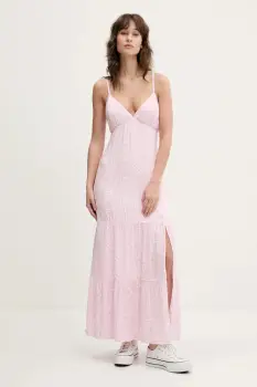Hollister Co. rochie culoarea alb, maxi, evazata, KI359-5064 imagine