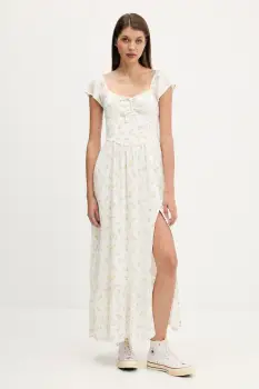 Hollister Co. rochie culoarea alb, maxi, evazati, KI359-5298 imagine