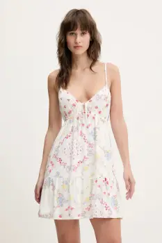 Hollister Co. rochie culoarea alb, mini, evazata, KI359-5019 imagine