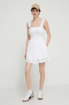 Hollister Co. rochie culoarea alb, mini, evazati imagine