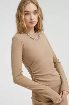 Hollister Co. rochie culoarea bej, mini, mulata imagine