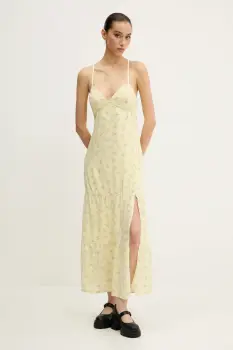 Hollister Co. rochie culoarea galben, maxi, drept, KI359-5080 imagine