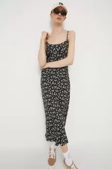 Hollister Co. rochie culoarea negru, maxi, drept imagine