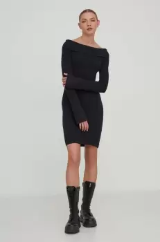 Hollister Co. rochie culoarea negru, mini, mulata imagine