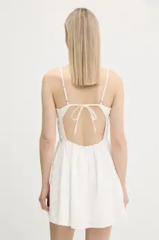 Hollister Co. rochie din bumbac culoarea alb, mini, evazati, KI359-5251 imagine