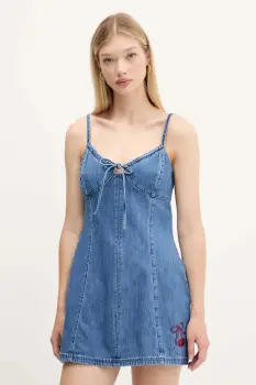 Hollister Co. rochie jeans mini, evazati, KI359-5259 imagine