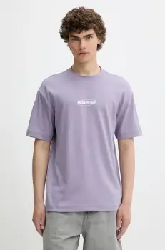Hollister Co. tricou culoarea violet, cu imprimeu, KI323-5272 imagine