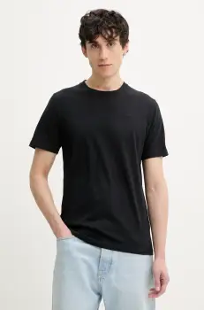 Hollister Co. tricou din bumbac barbati, culoarea negru, neted, KI324-5149 imagine