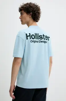 Hollister Co. tricou din bumbac cu imprimeu, KI323-5007 imagine