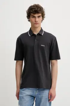 Hollister Co. tricou polo culoarea gri, uni, KI324-5199 imagine