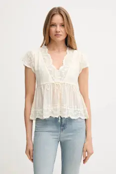 Hoss Intropia bluza culoarea bej, cu imprimeu, 5872098 imagine